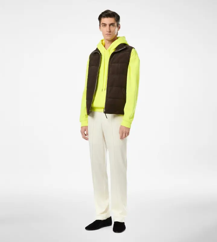 SUEDE LIGHT-FILL GILET CHOCOLATE TORTE online